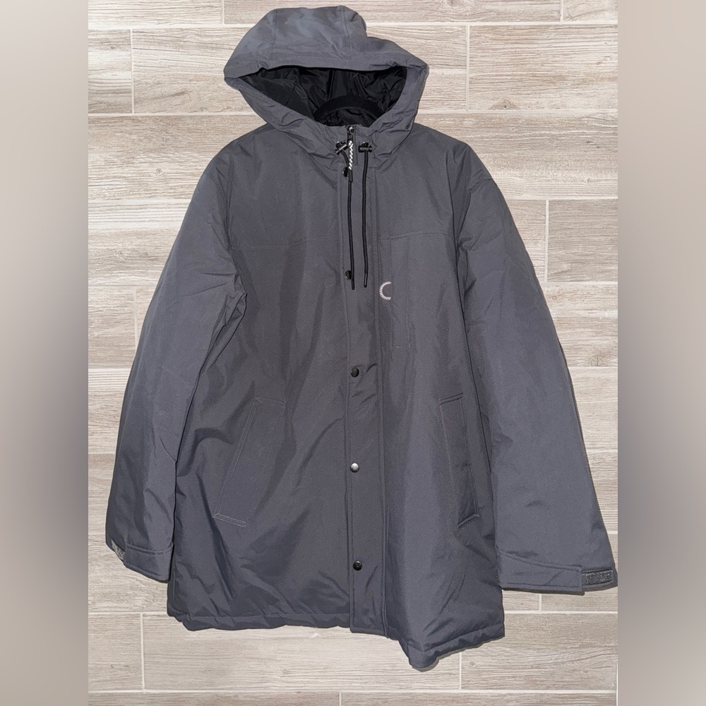 Bass & Co Men's Storm Coat Color Forged Iron Size Large Water-Resistant Puffer